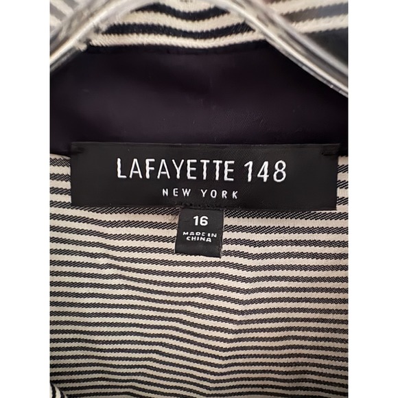 Lafayette 148 New York Dresses & Skirts - Lafayette 148 New York Dress Casual Cream/Blue Striped Size 16 Preppy NWOT